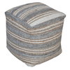 Mesick Handwoven Gray Pouf, Ottoman by Uttermost, 18" width x 18" height x 18" depth thumbnail 1