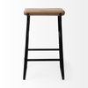 Conan Low Back 25in Seat Counter Stool | Brown Wood with Black Metal, Counter & Bar Stool by Mercana, 15" length x 15" width x 25" height thumbnail 8