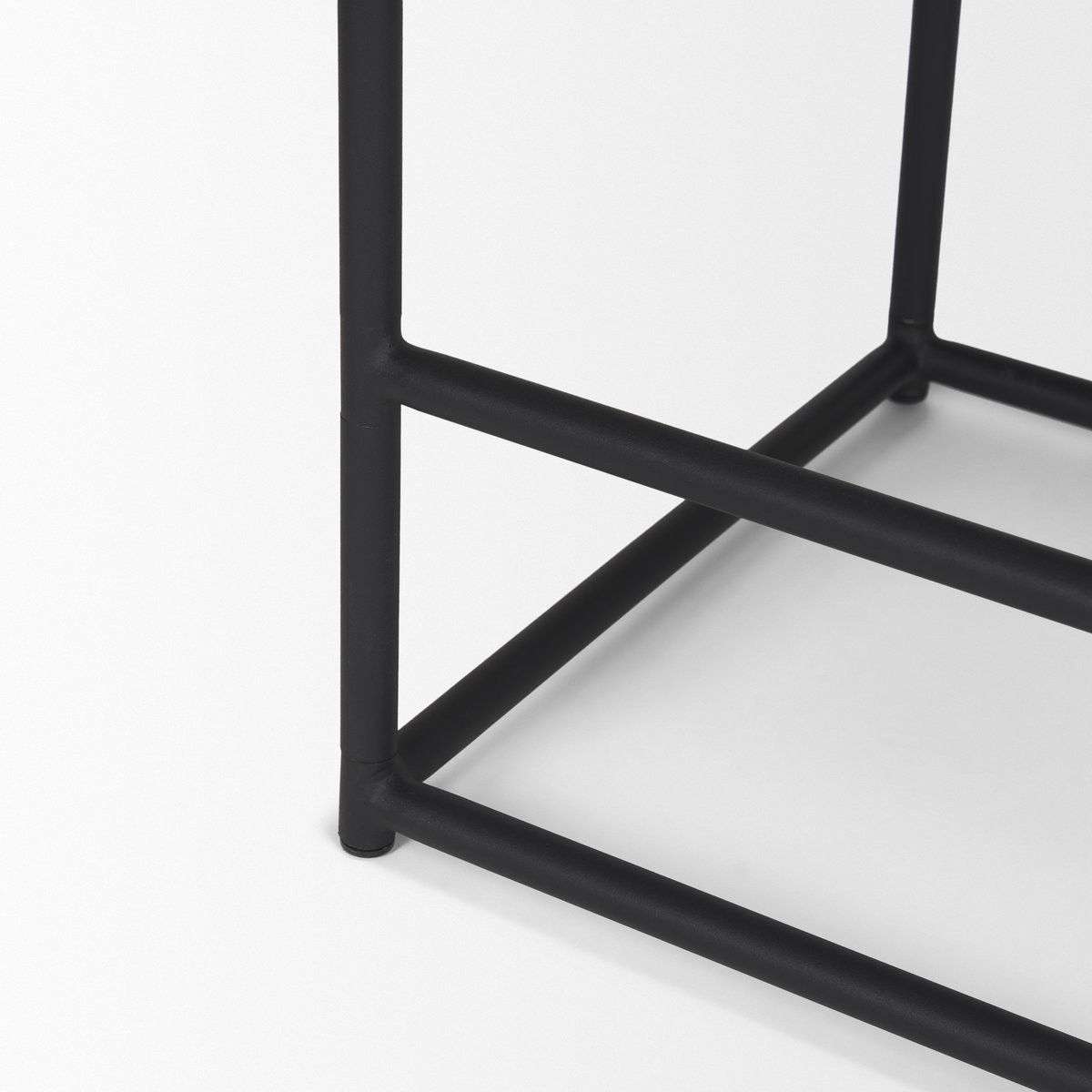 Taniel Textured Black Wood with Black Metal Counter Stool, Counter & Bar Stool by Mercana, 18" length x 16" width x 27.25" height View 13