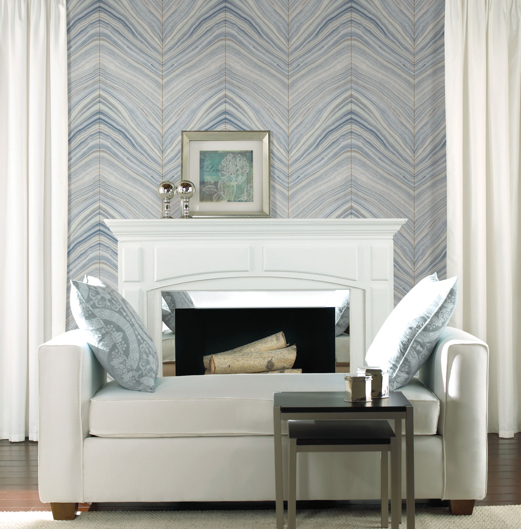 Onyx Strata Blue Wallpaper, by York Wall, 27' length x 2'3" width x 0.02" depth View 3