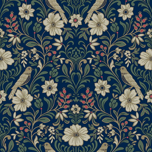 Colette Navy Wallpaper