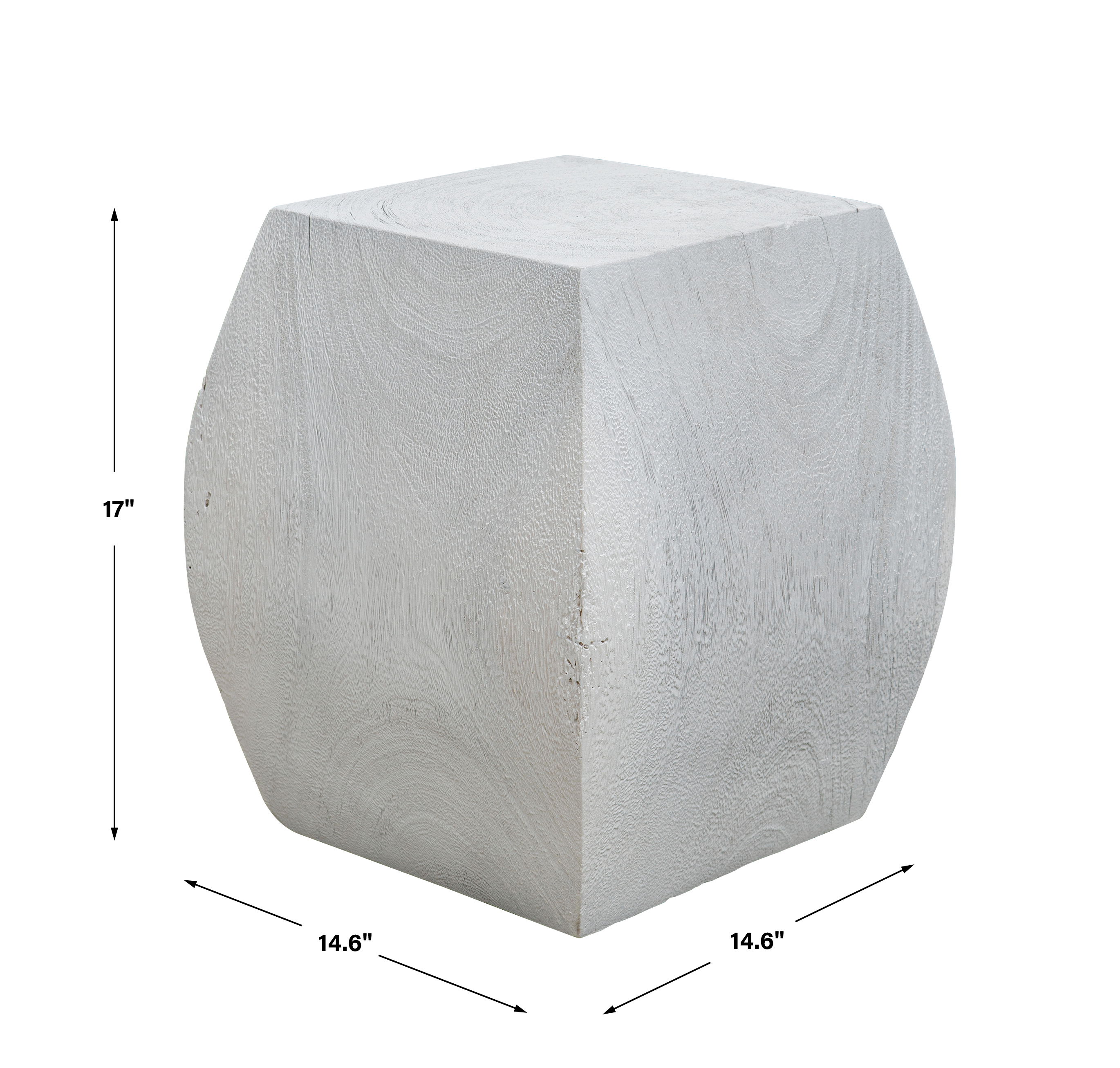 Grove Ivory Wooden Accent Stool large image 