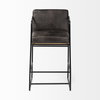 Stamford Backless 36.8in Seat Counter Stool | Black Leather with Metal, Counter & Bar Stool by Mercana, 18.25" length x 22.5" width x 36.75" height thumbnail 4