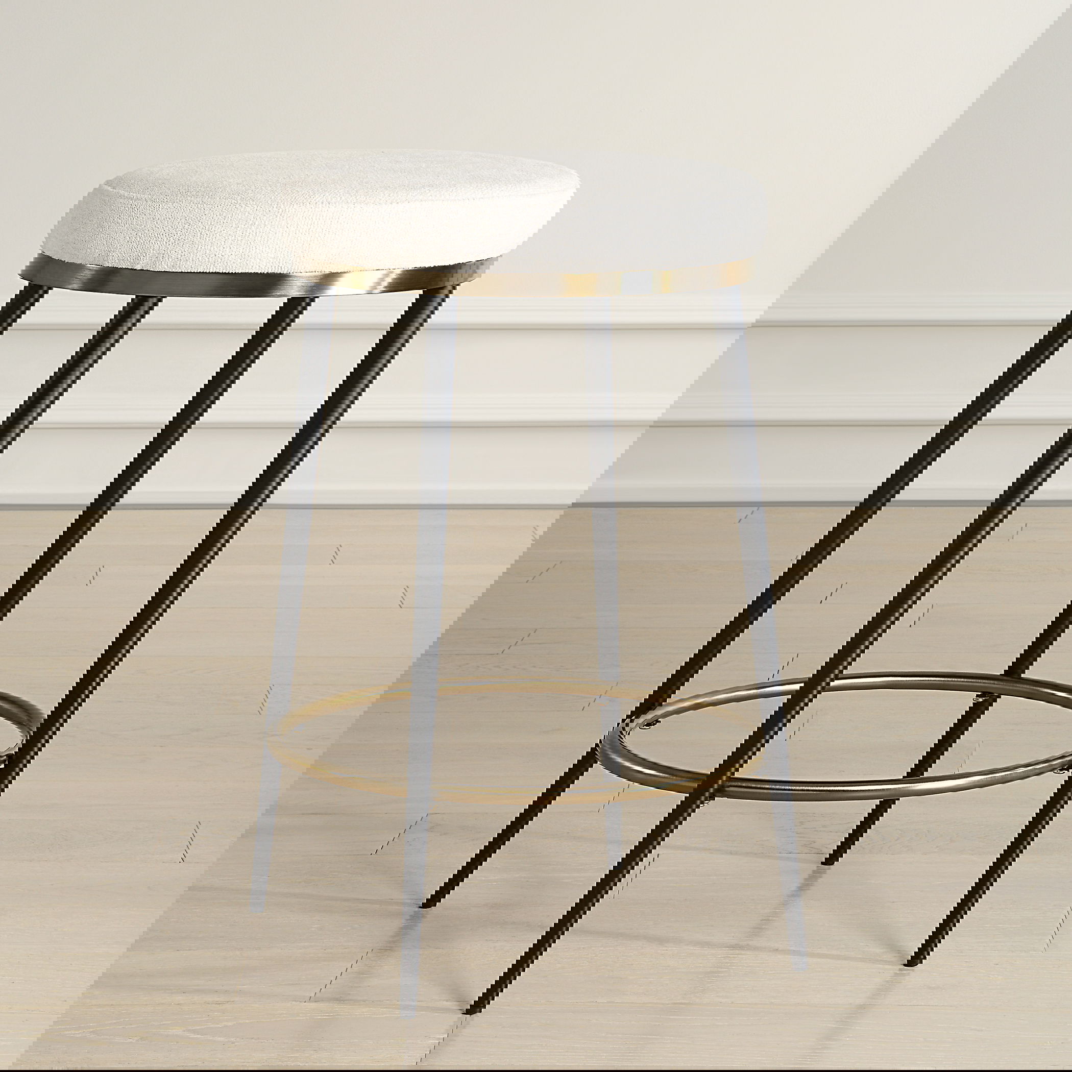 Ensemble Cream Counter Stool, Furniture by Uttermost, 19.75" width x 26" height x 19.75" depth View 2