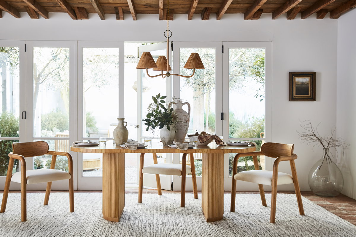 Gabriella Racetrack Dining Table, by Woven, 78" length x 38" width x 30" height View 2