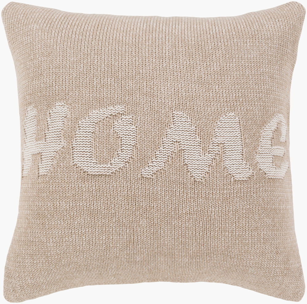 No Place Like Home Accent Pillow Down, Decorative Pillow by Surya, 18" length x 18" width