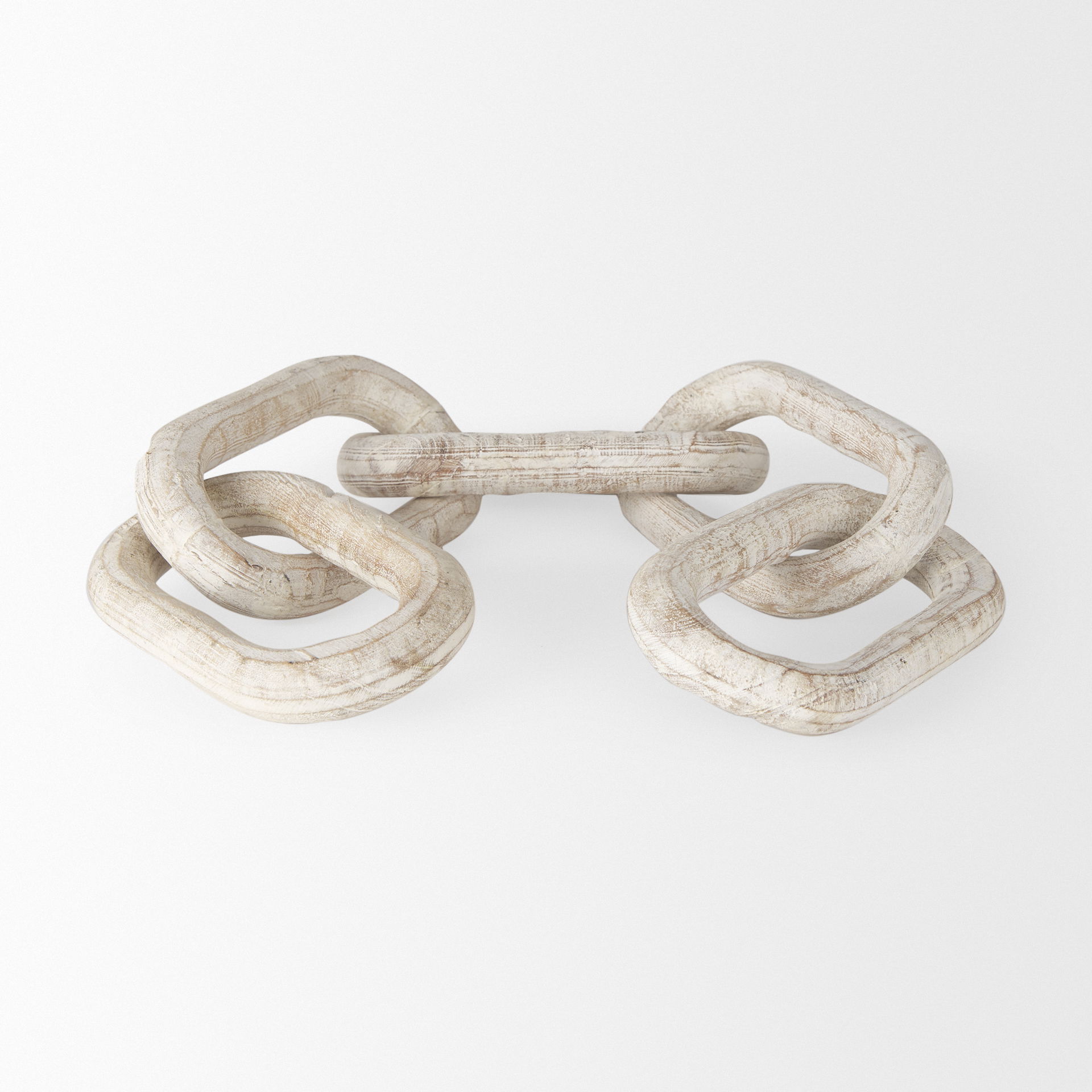 Alix  Beige Wooden Link Chain Decorative Object, by Mercana, 29" length x 5" width x 5" height View 6