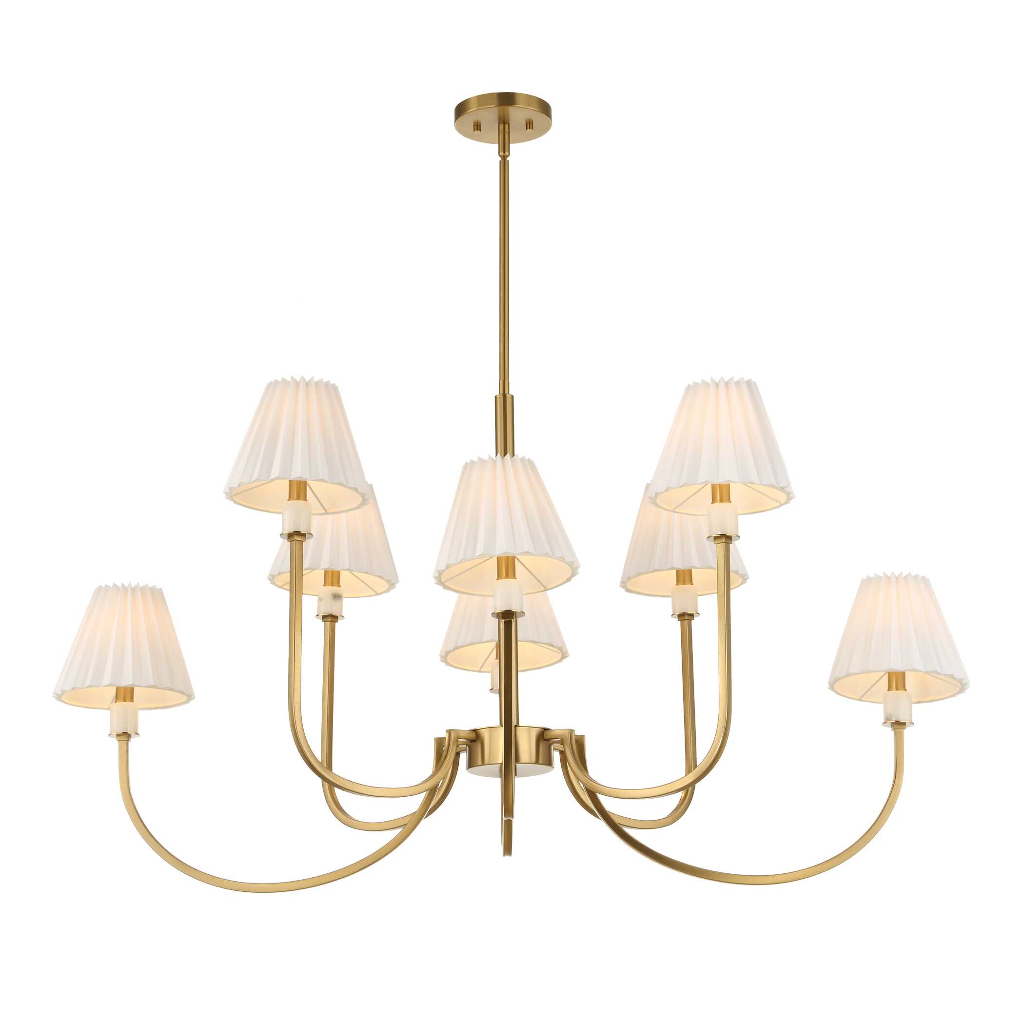 Poppins 8 Light Brass Chandelier, Ceiling Light by Uttermost, 45" width x 25" height x 24" depth View 8