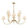 Poppins 8 Light Brass Chandelier, Ceiling Light by Uttermost, 45" width x 25" height x 24" depth thumbnail 8