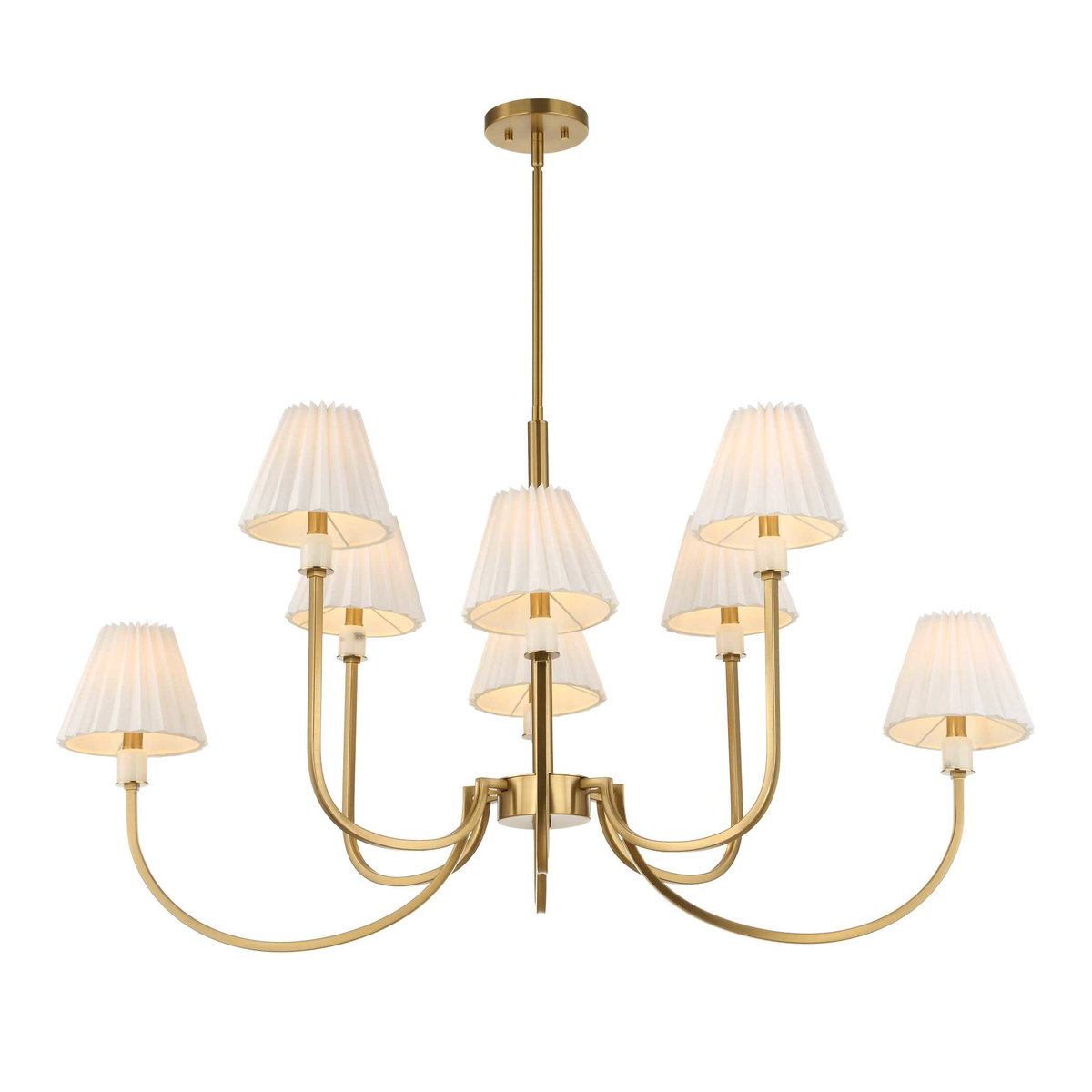 Poppins 8 Light Brass Chandelier, Pendant by Uttermost, 45" width x 25" height x 24" depth View 8