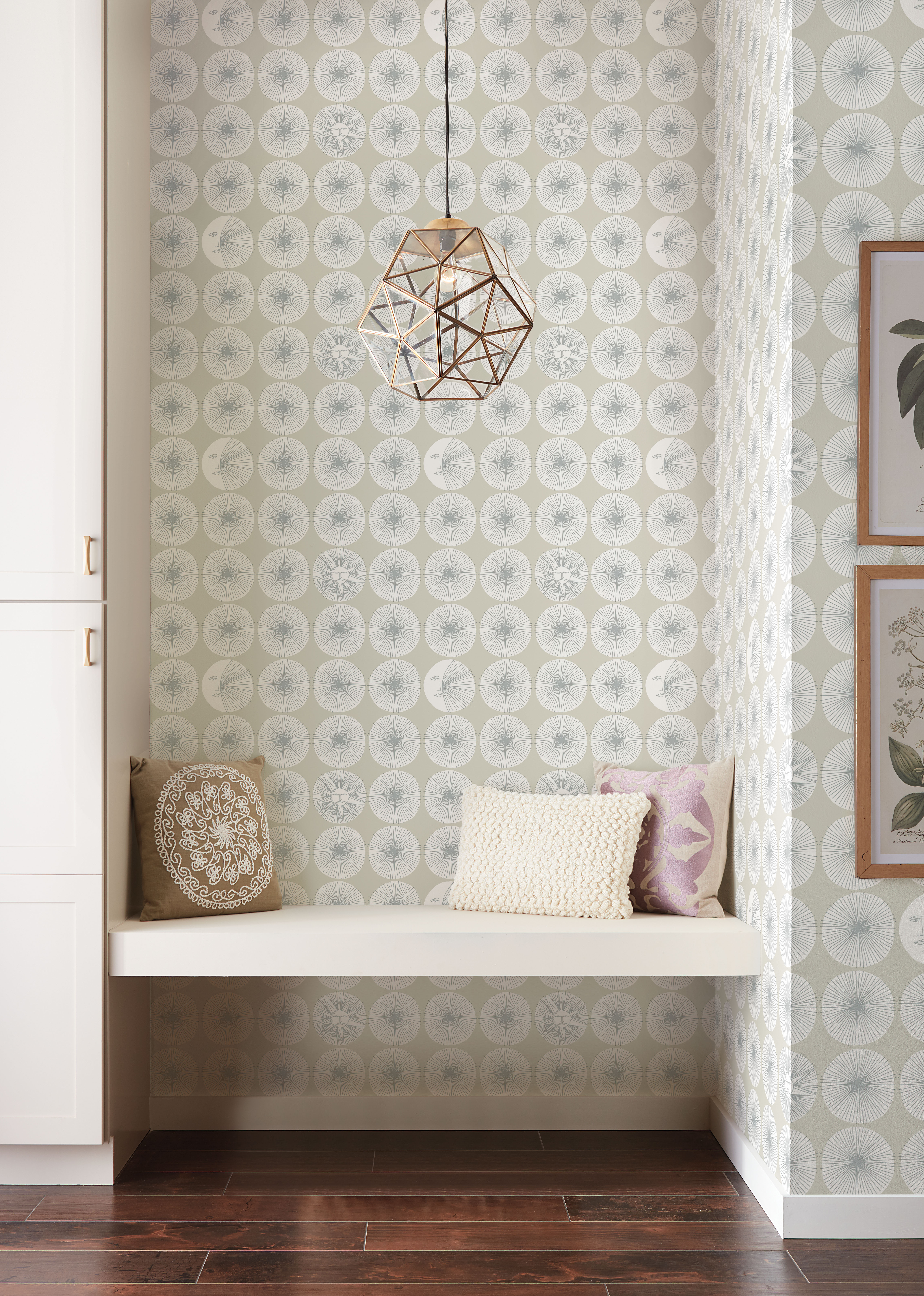 Soho Starburst Silver Peel & Stick Wallpaper large image 