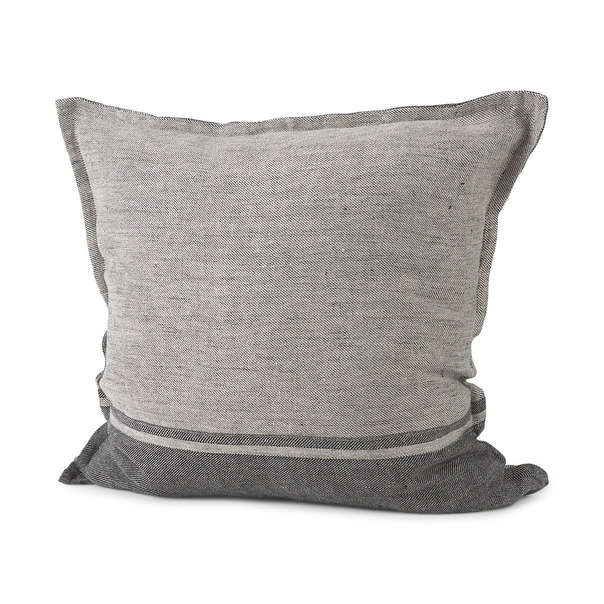 Zadie 20x20 Light Gray and Dark Gray Fabric Color Blocked Pillow Cover, Decorative Pillow by Mercana, 20" length x 20" width x 0.2" height View 1
