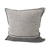 Zadie 20x20 Light Gray and Dark Gray Fabric Color Blocked Pillow Cover, Decorative Pillow by Mercana, 20" length x 20" width x 0.2" height thumbnail 1