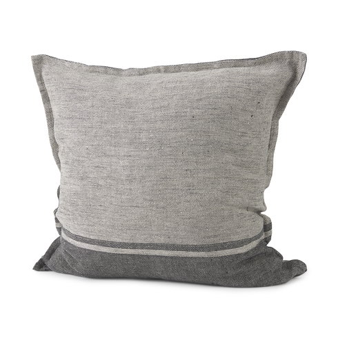 Zadie 20x20 Light Gray and Dark Gray Fabric Color Blocked Pillow Cover
