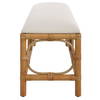 Laguna White Fabric Rattan Bench, Benche by Uttermost, 48" width x 20.5" height x 16" depth thumbnail 6