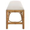 Laguna White Fabric Rattan Bench, Benche by Uttermost, 48" width x 20.5" height x 16" depth thumbnail 6