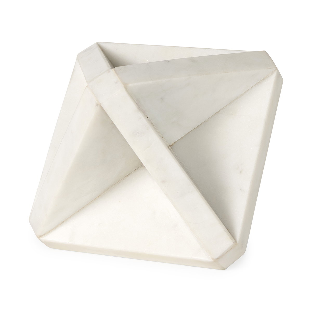 Sophia 5.5 L x 5.5 W x 8.5 H White Marble Decor Stand, Decorative Object by Mercana, 5.5" length x 5.5" width x 8.5" height View 1