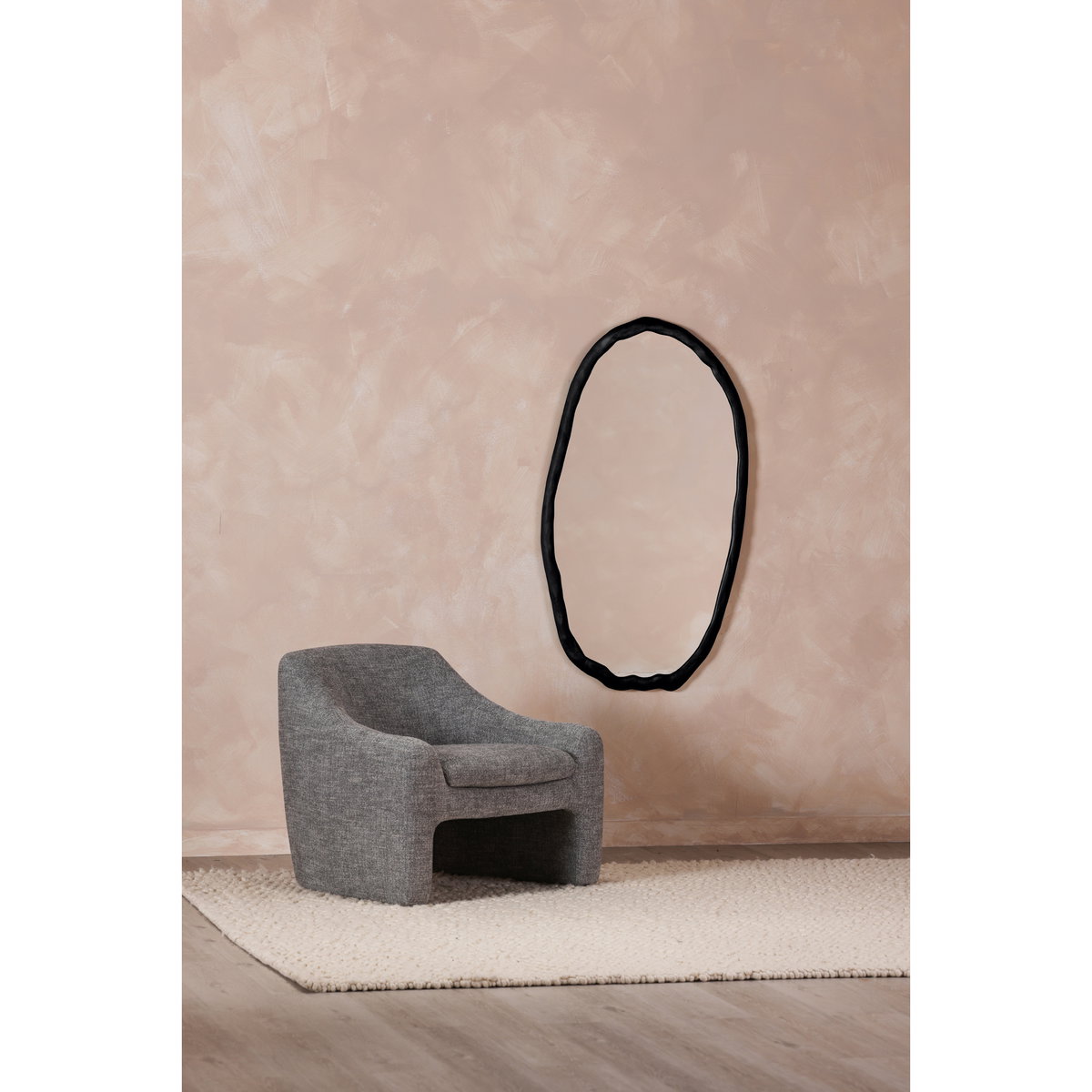 Foundry Oval Mirror Black, by Moe's Home, 28" width x 50" height x 1.5" depth View 4