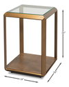 Gilbert Shagreen Side Table  Tawny Brown, by Sarreid, 1'6" length x 1'6" width x 2' height thumbnail 11