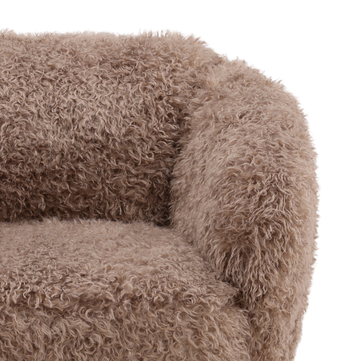 Mariam Swivel Chair Taupe, Accent Chair by Dovetail, 29.53" width x 30.12" height x 30.71" depth View 6