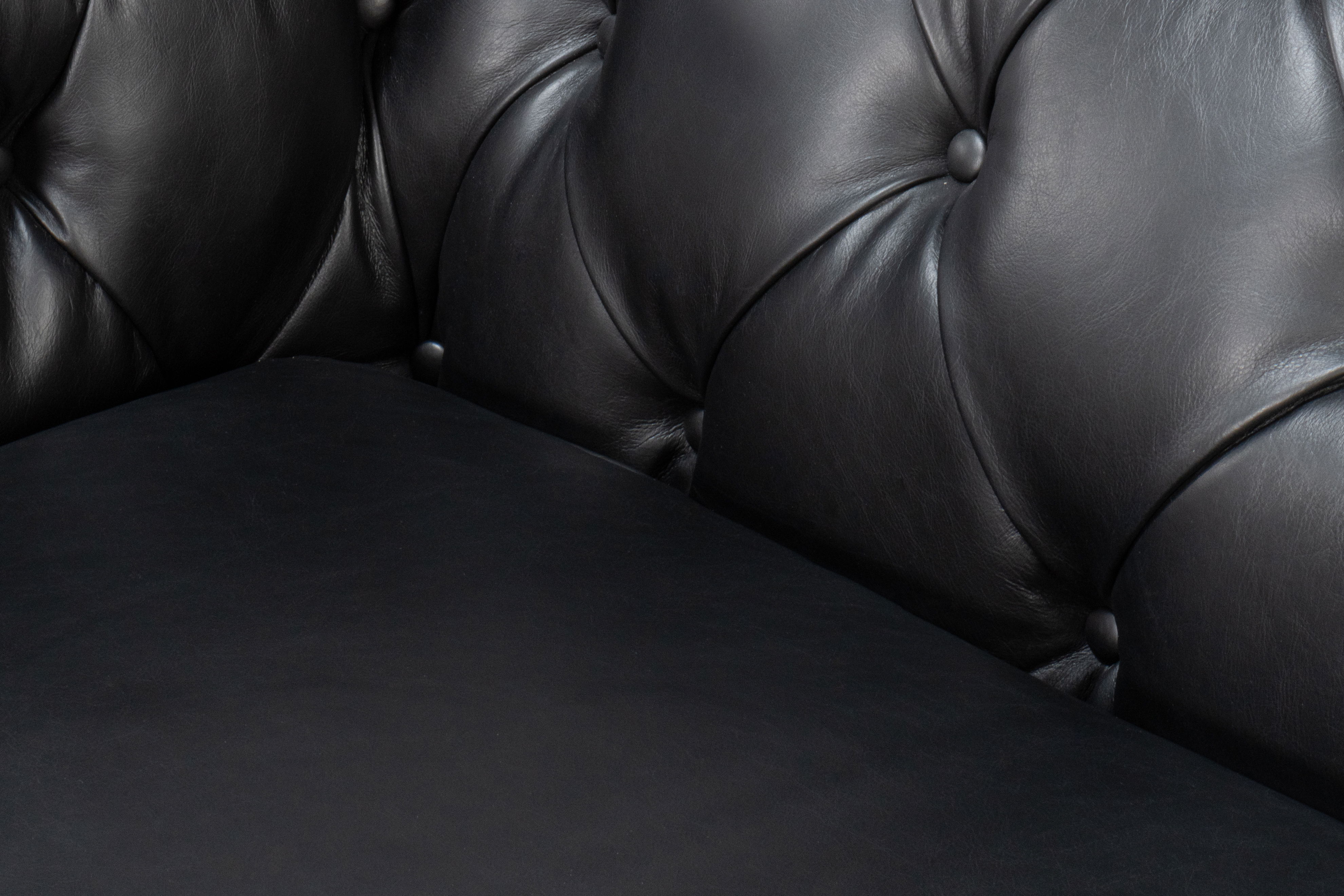 Castered Chesterfield Sofa,Onyx Black large image 