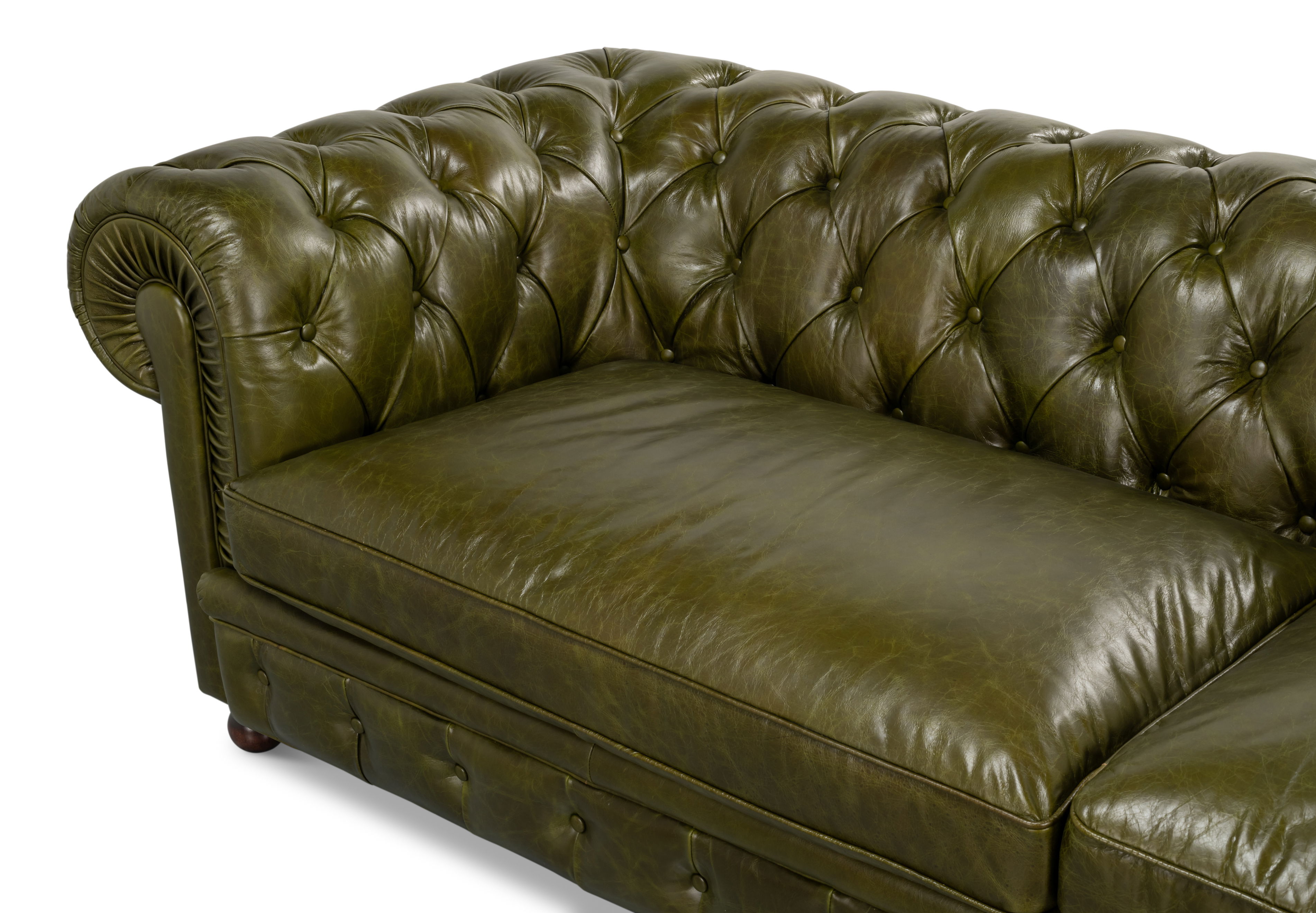 Savile Leather Sofa, Green large image 