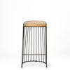 Seagram 30.5' Seat Height Brown Seat Black Metal Frame Stool thumbnail 2
