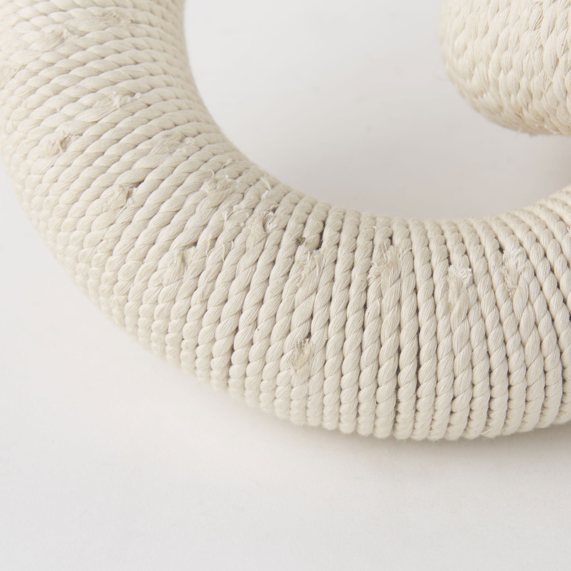 Alize Cotton Rope Wrapped Solid Wood Circular Chain Link Decorative Object large image 