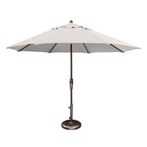 Online Designer Patio Round Market Aluminum Outdoor 11Ft Umbrella, Bronze, Vanilla