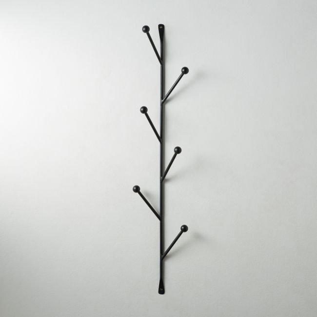 Online Designer Bedroom Barker Matte Black Vertical Wall Mounted Coat Rack