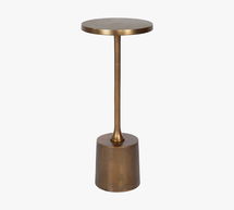 Online Designer Living Room Leo Round Metal Accent Table, Gold