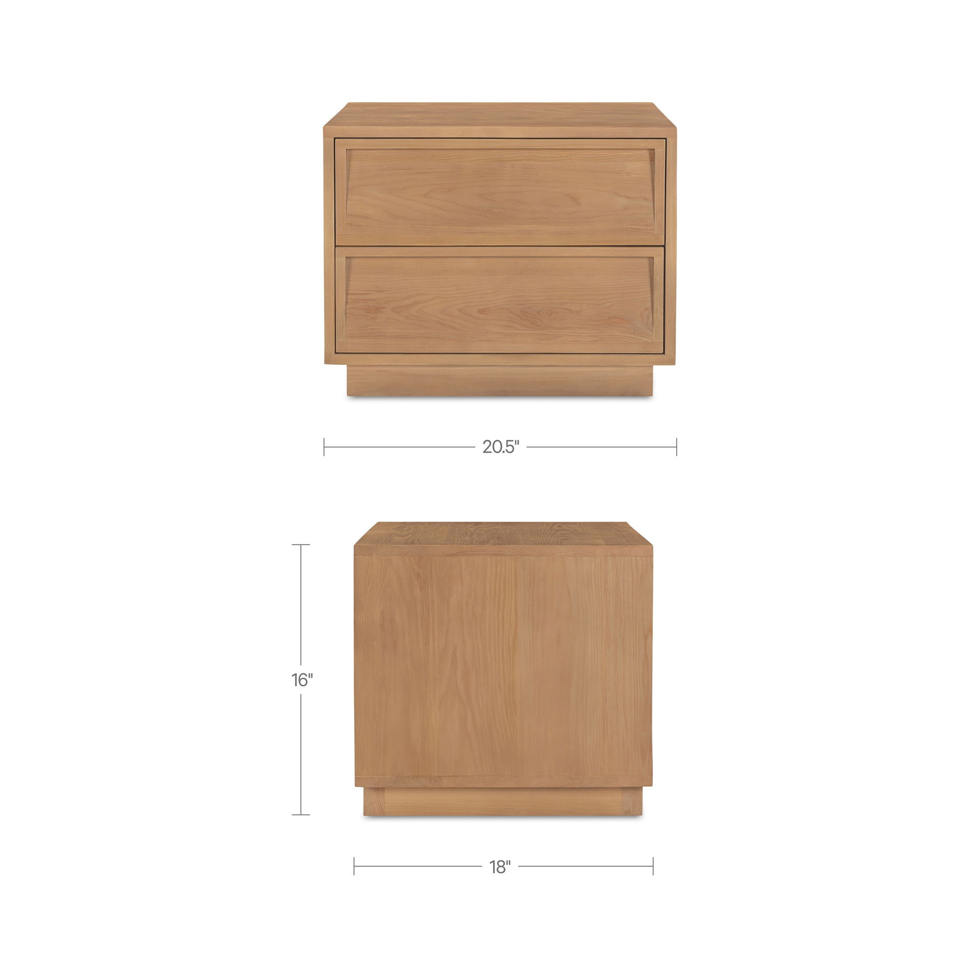 Hudson Nightstand Natural, by Moe's Home, 20.5" width x 16" height x 18" depth View 8