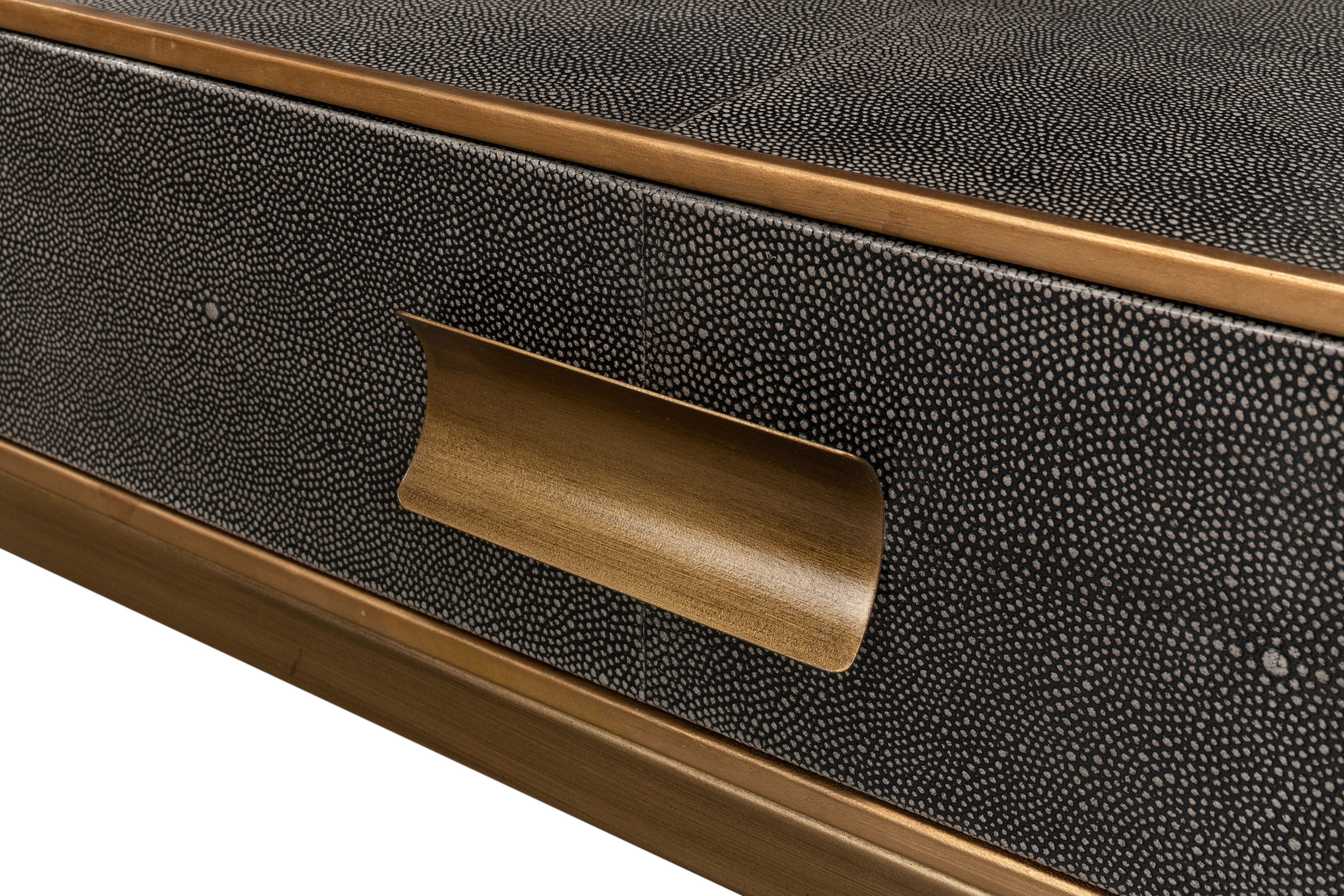 Gideon Shagreen Sq.Coffee Table Ant.Grey large image 