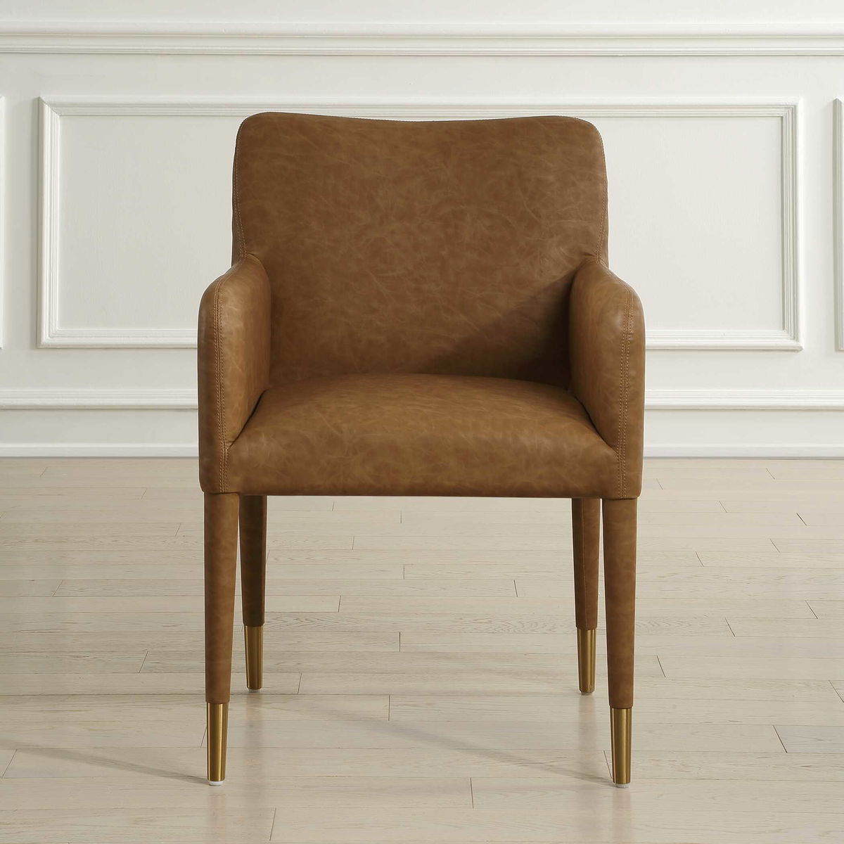 Conifer Camel Dining Armchair, Dining Chair by Uttermost, 23" width x 34" height x 23" depth View 2
