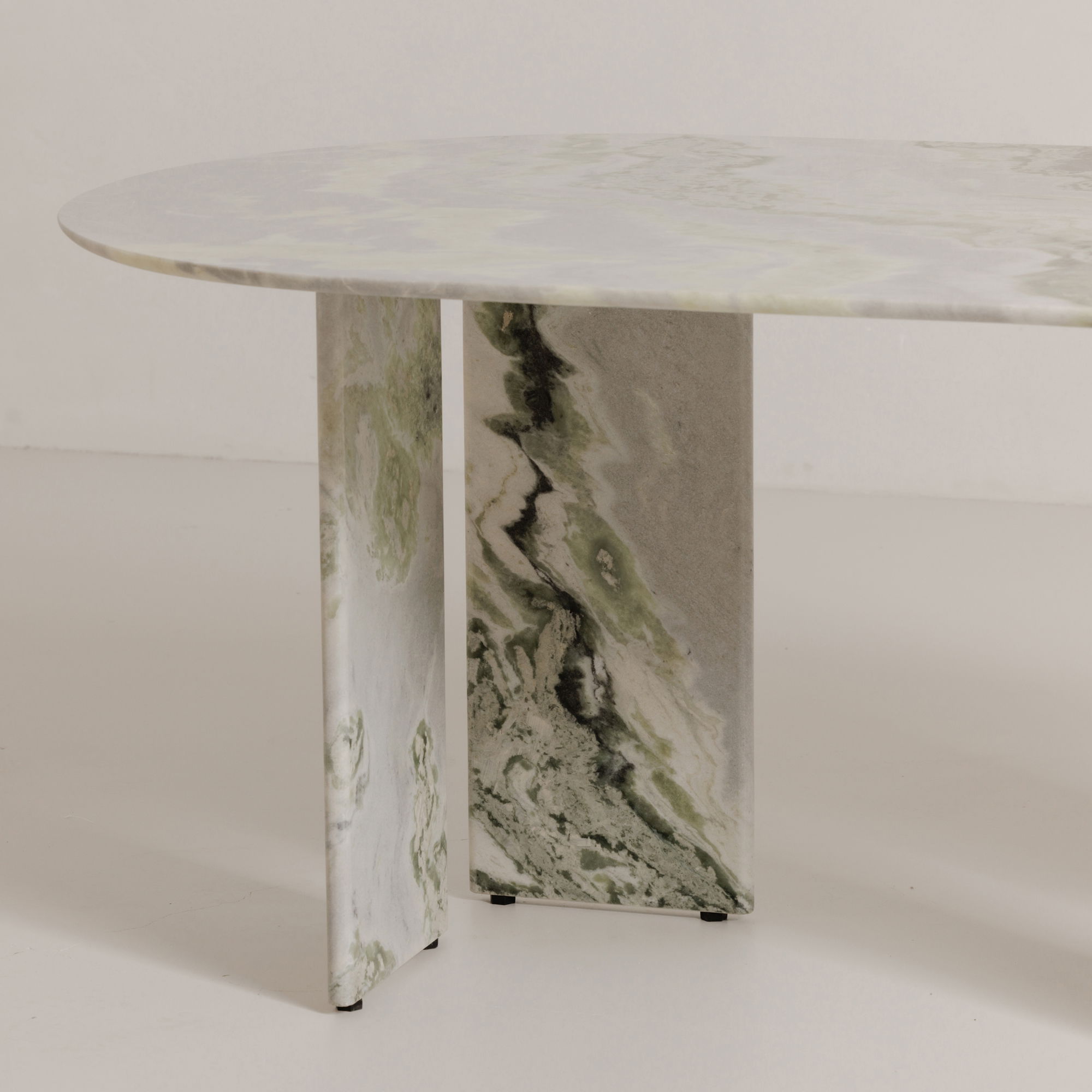 Celia Oval Dining Table Green Onyx Marble, by Moe's Home, 72" width x 30" height x 40" depth View 9