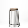 Seagram Backless 30.5in Seat Bar Stool | Brown Wood with Black Metal, Counter & Bar Stool by Mercana, 20" length x 18" width x 30.5" height thumbnail 4
