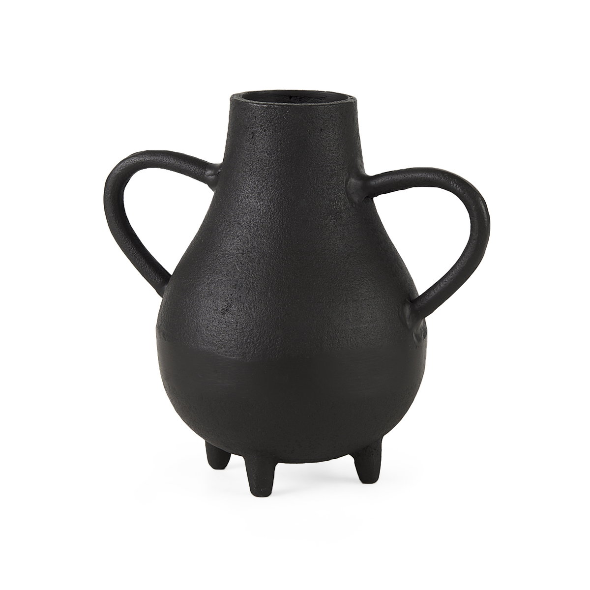 Cyrus Black Two handled Vase Decorative Object, by Mercana, 8.66" length x 4.72" width x 8.27" height View 1
