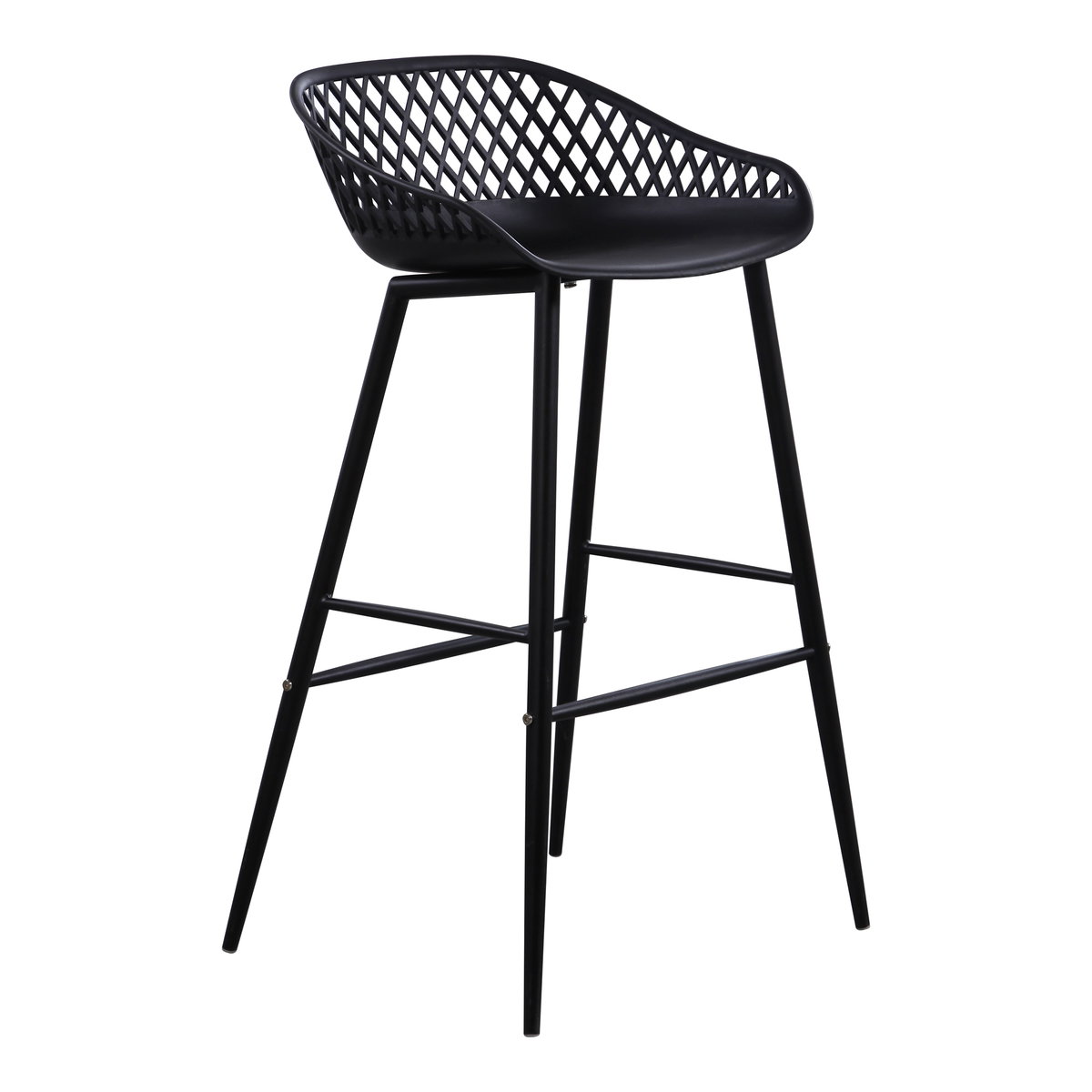 Piazza Outdoor Barstool Black - Set Of Two, Outdoor Chair by Moe's Home, 1'7.29" width x 3'1.2" height x 1'7.68" depth View 6