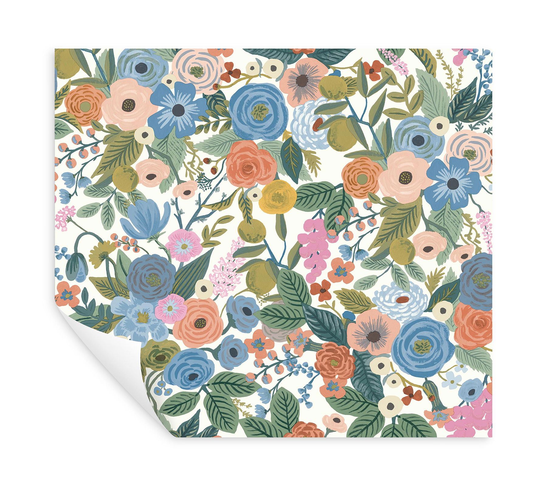 Garden Party Cobalt Multi Peel & Stick Wallpaper large image 