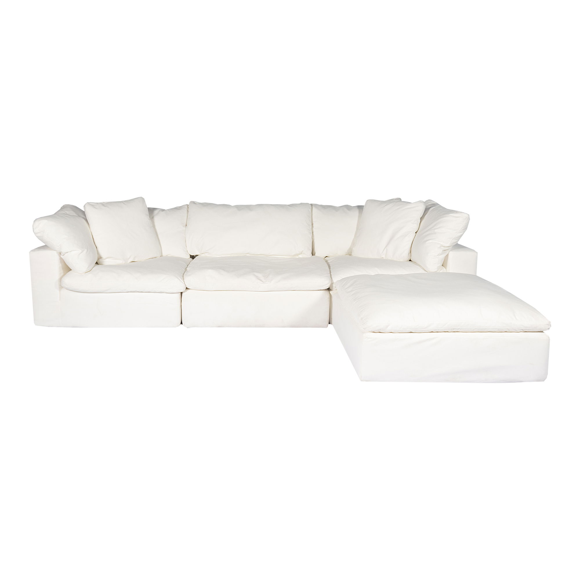 Clay Lounge Modular Sectional Cream White, Sectional Sofa by Moe's Home, 133.5" width x 32.5" height x 89" depth View 1