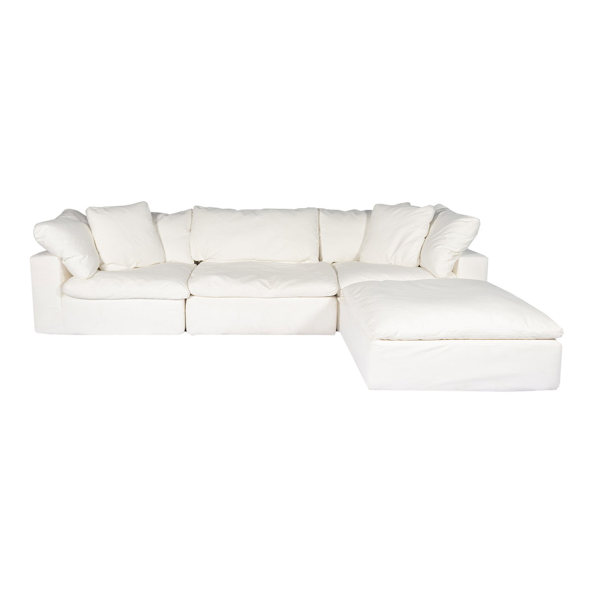 Clay Lounge Modular Sectional Cream White, Sectional Sofa by Moe's Home, 133.5" width x 32.5" height x 89" depth View 1