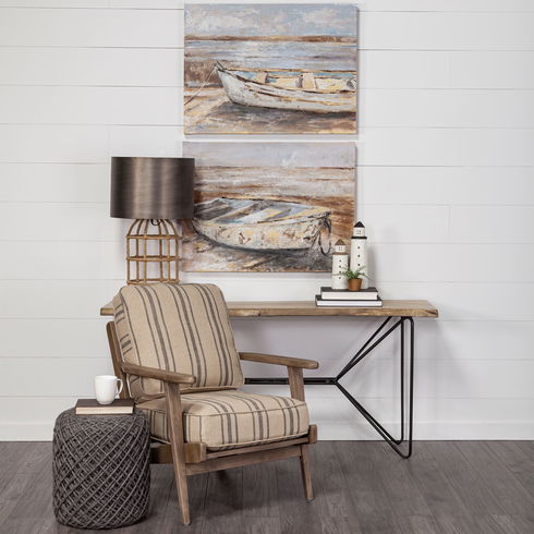 Abner (Large) 4L x 4W White Wooden Coastal Lighthouse