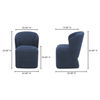 Larson Rolling Dining Chair Navy Blue, by Moe's Home, 24" width x 33" height x 26" depth thumbnail 7