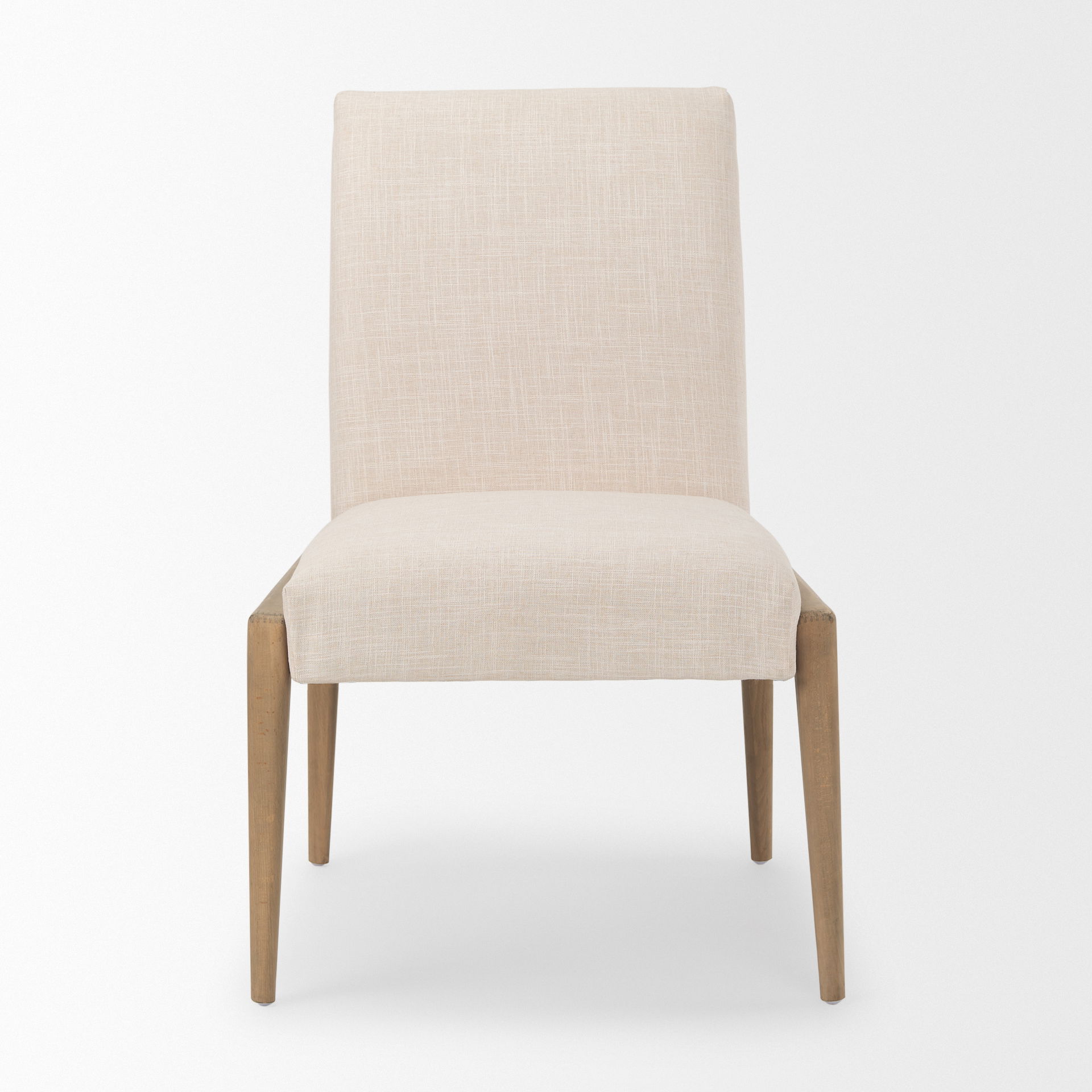 Palisades Cream Upholstery with Solid Wood Armless Dining Chair, by Mercana, 24.02" length x 25.59" width x 36.22" height View 5