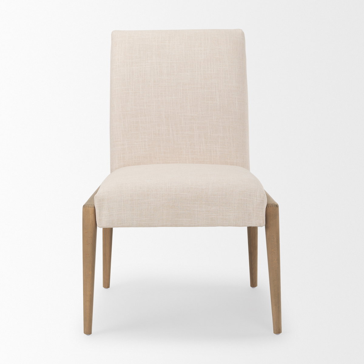 Palisades Cream Upholstery with Solid Wood Armless Dining Chair, by Mercana, 24.02" length x 25.59" width x 36.22" height View 5