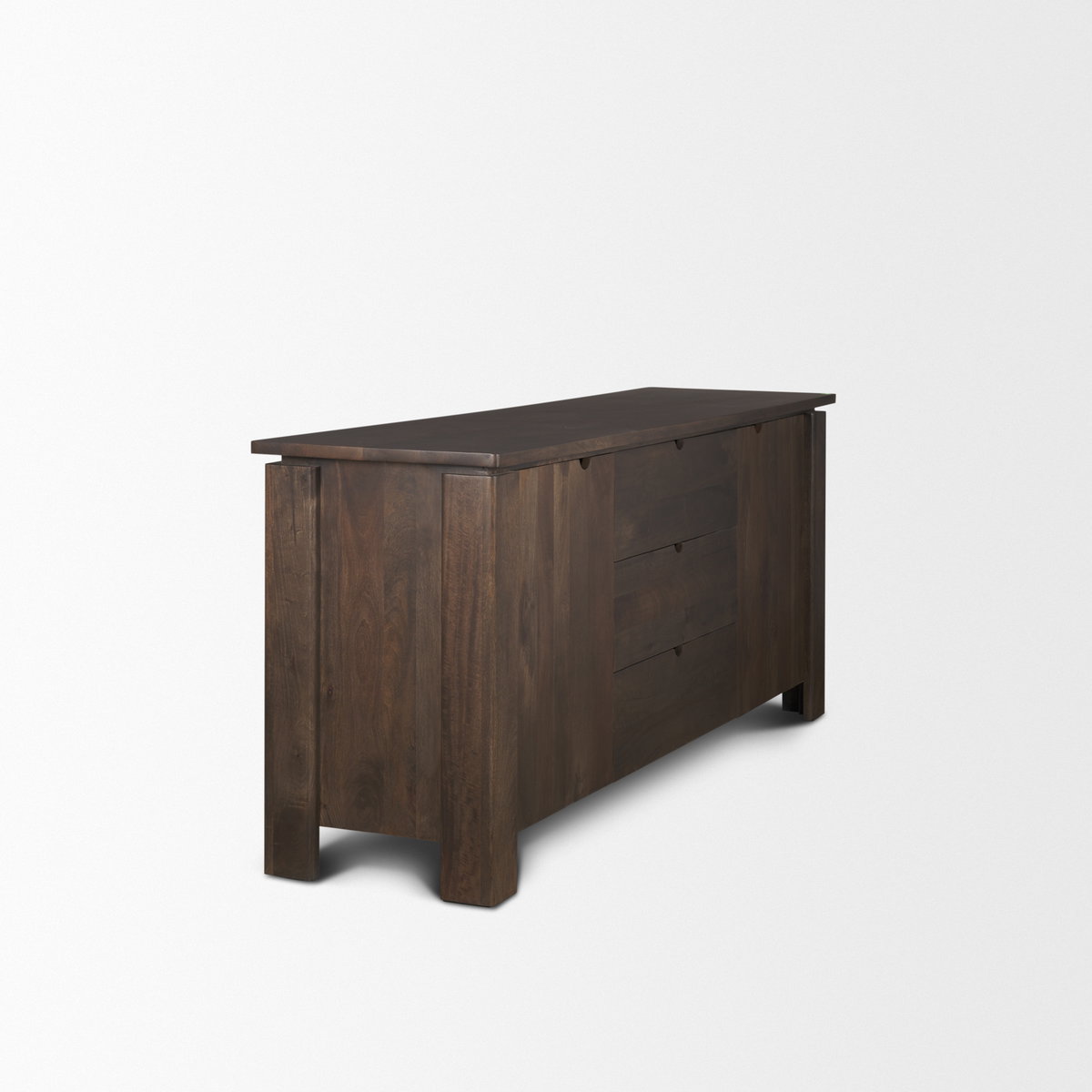 Wallen 2 Door Solid Dark Brown Wood with 3 Drawers Sideboard, Sideboards & Buffet by Mercana, 79" length x 21" width x 33" height View 6