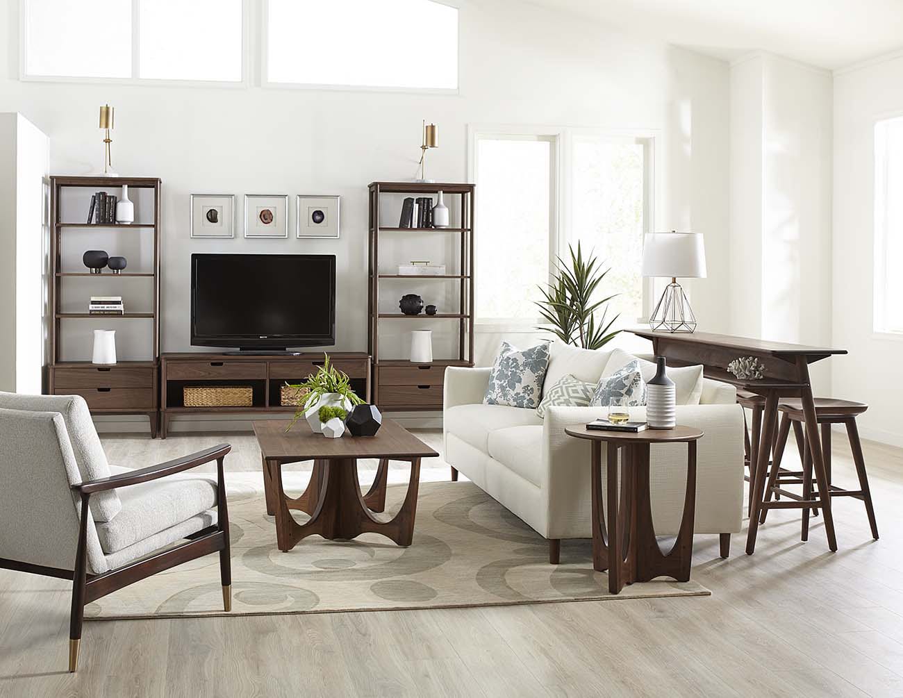 Walnut Grove Rectangular Cocktail Table, Coffee Table by Stickley, 52" width x 18" height x 30" depth View 4