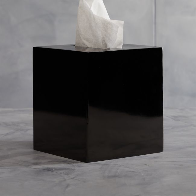 Online Designer Business/Office Richter Black Tissue Box Cover