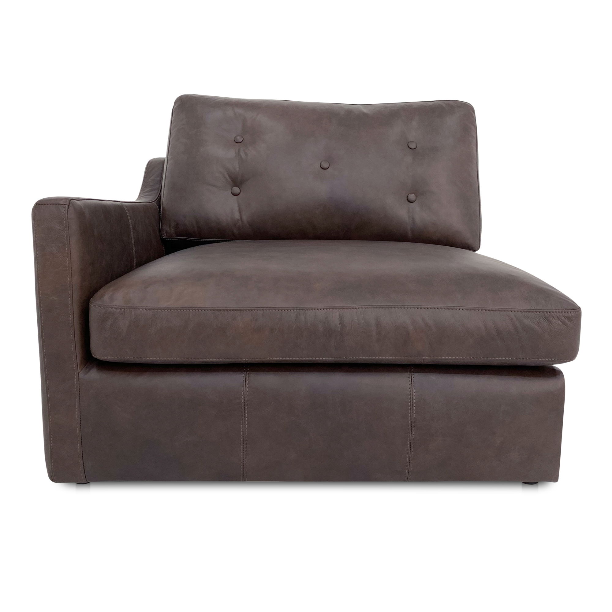 Thurlow Left Arm Facing Chair Espresso Brown Leather, Sectional Sofa by Moe's Home, 44" width x 33" height x 39" depth View 1