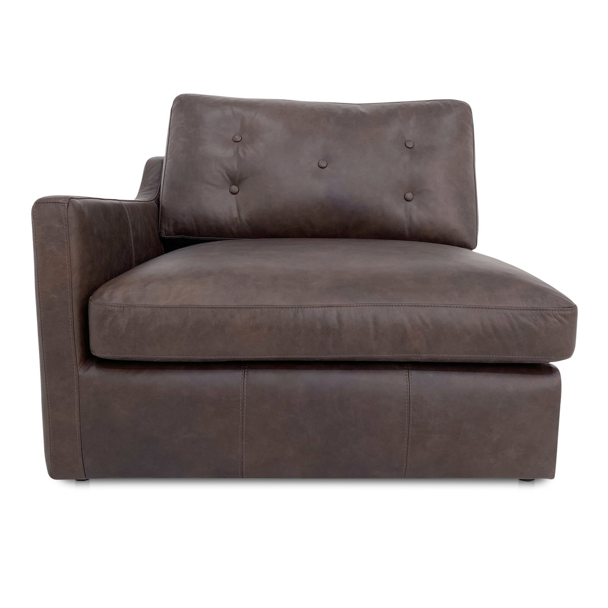 Thurlow Left Arm Facing Chair Espresso Brown Leather, Sectional Sofa by Moe's Home, 44" width x 33" height x 39" depth View 1